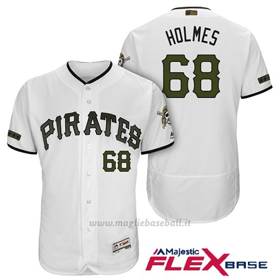 Maglia Baseball Uomo Pittsburgh Pirates Clay Holmes Bianco 2018 1ªAlterner Flex Base